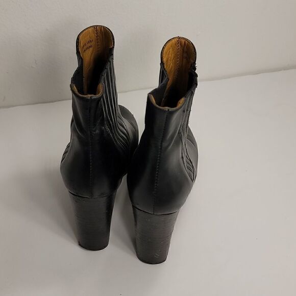 & other stories  Black Leather 4 Inch Block Heeled Ankle boots ladies si… - Picture 3 of 10